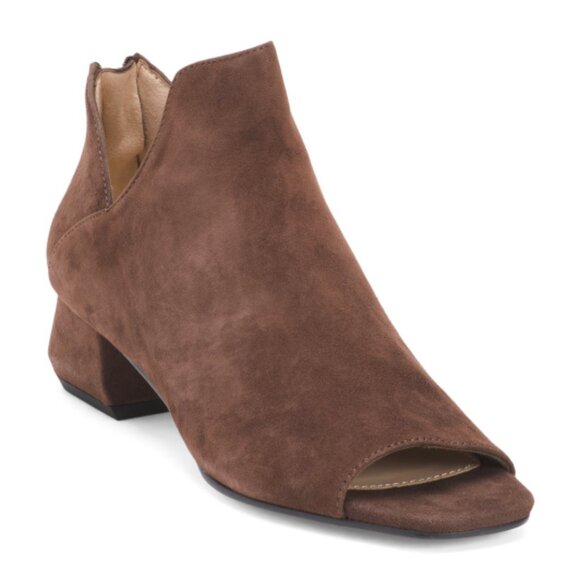 PELLE MODA Suede Vonn Peep Toe Booties - Picture 1 of 3